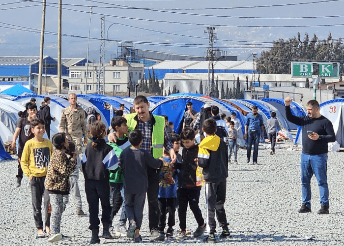 Kahramanmaraş depremi çadır kurulum çalışması